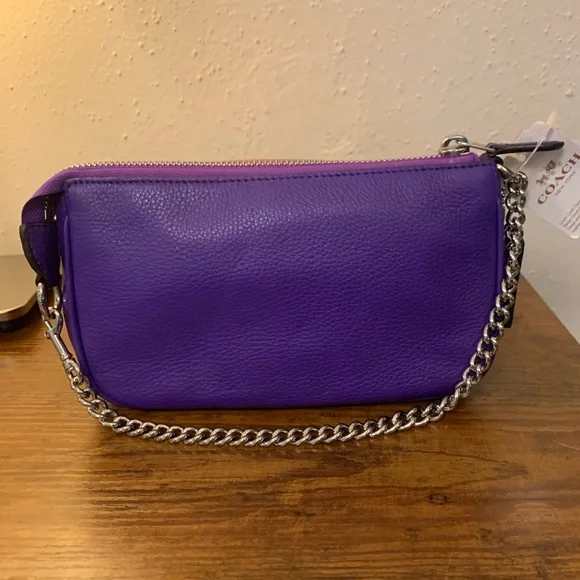 Coach Nolita | Purple Leather Mini Shoulder Bag | Chain Strap Wristlet | F53340 - Picture 6 of 16